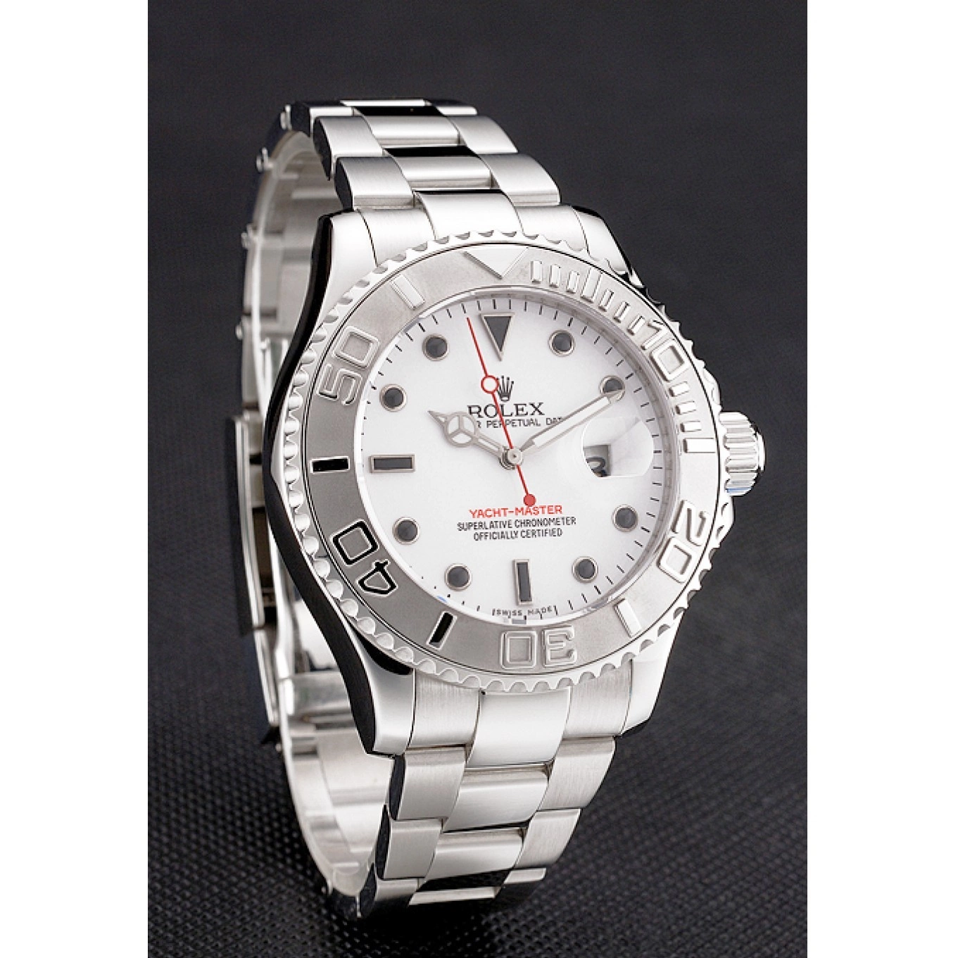 Best AAA Replica Sites Dial Stainless Case Rolex White Yacht-Master Bracelet And Steel 0517